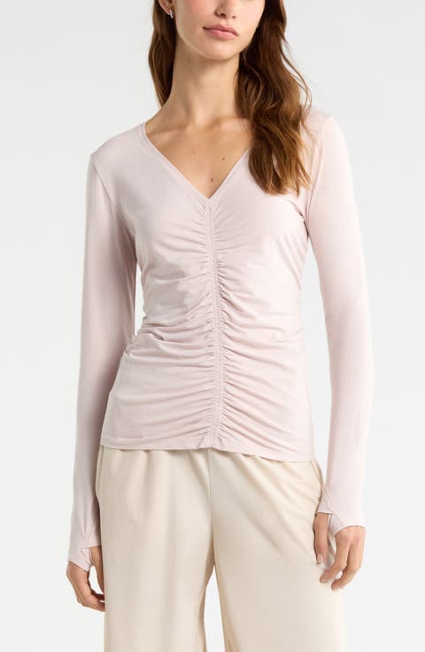 Ruched Long Sleeve T-Shirt