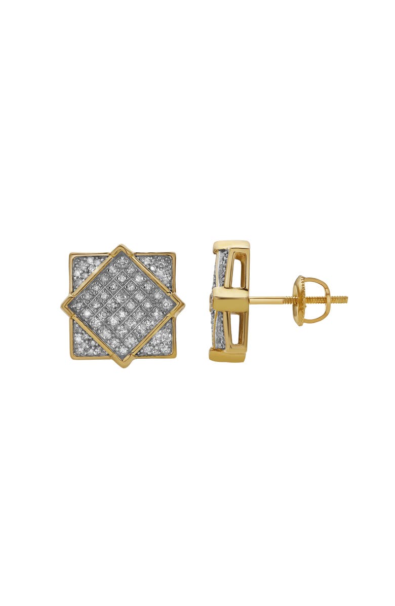 LuvMyJewelry Sobremesa 10K Yellow Gold Diamond Unisex Earrings - 0.34 Cts, Alternate, color,