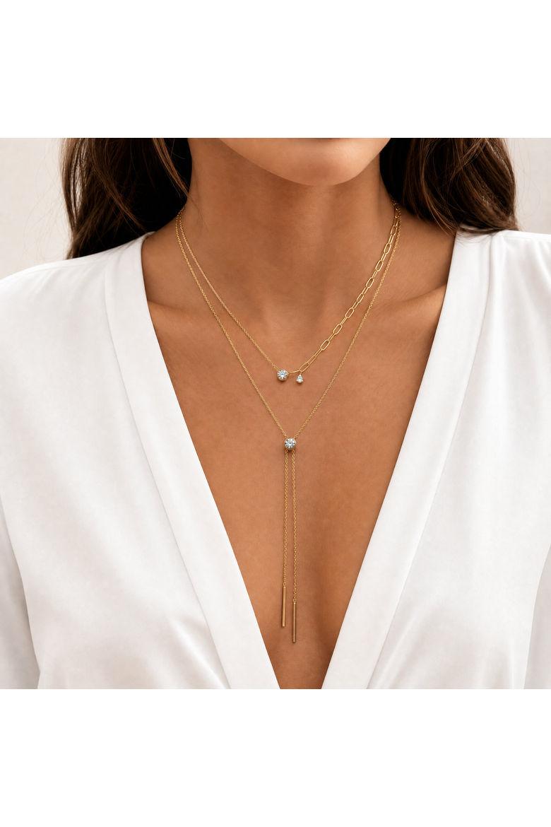 Dainty Stone Accent Necklace, Alternate, color, Gold