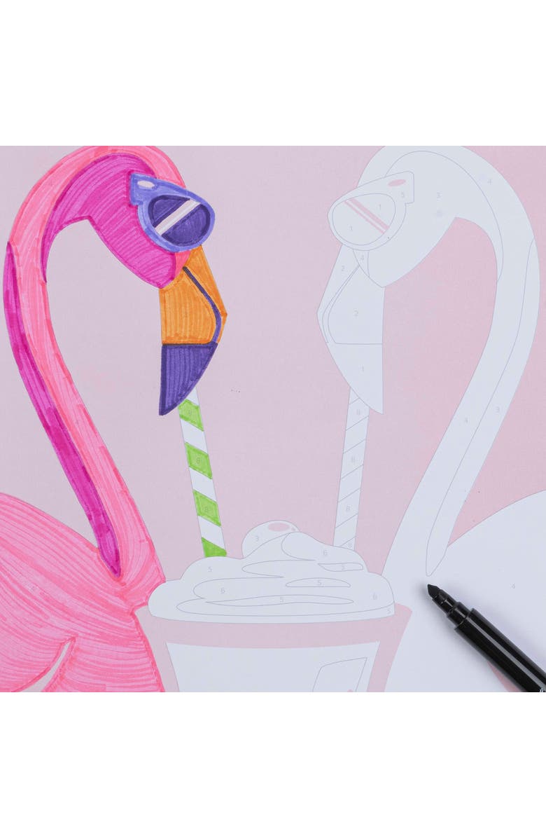 Brea Reese Vivid Marker Color By Number Kit, Queen of Hearts, 5 Markers, Alternate, color, Multicolored