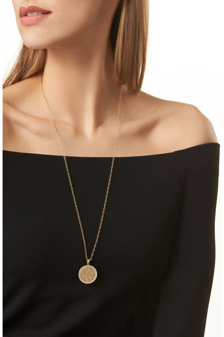 Medallion Pendant Necklace, Alternate, color, GOLD