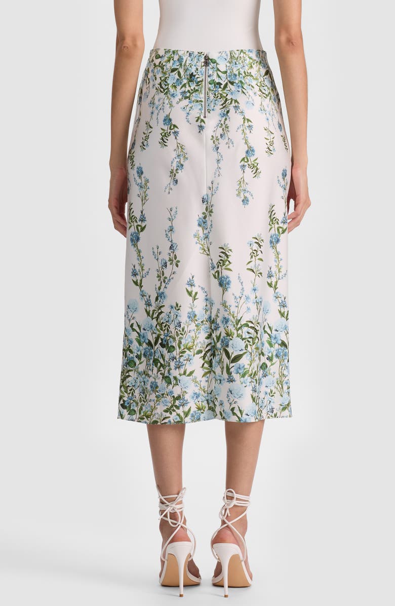 Alice + Olivia Maeve Floral Print Slip Skirt, Alternate, color, Fresh Air Carolina Blue