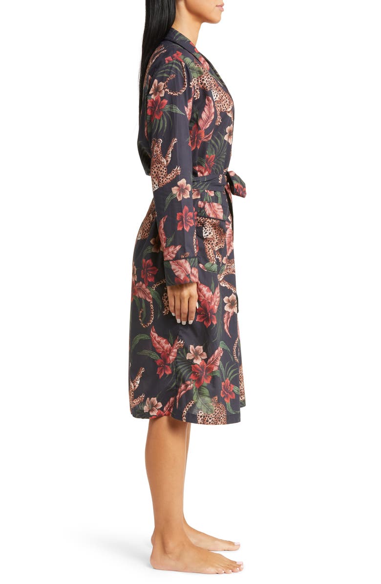 Desmond & Dempsey Floral Cotton Robe, Alternate, color, 