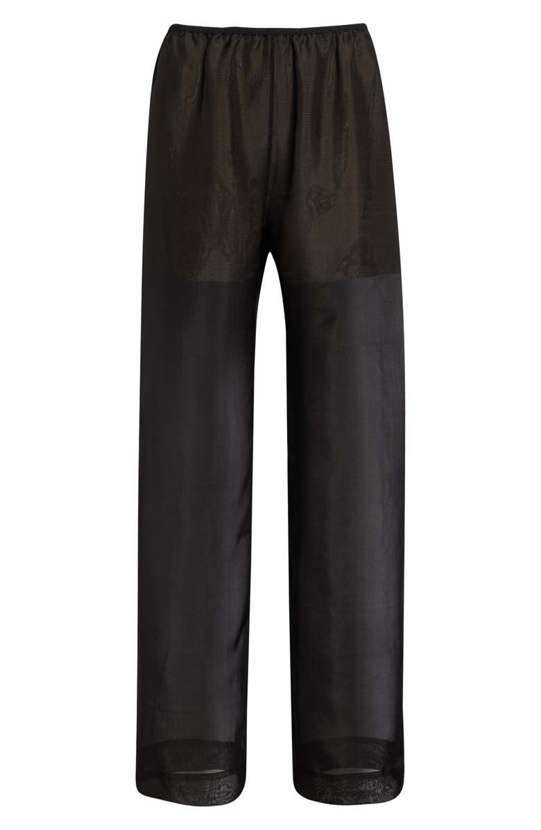 GIA STUDIOS Lisse Silk Organza Straight Leg Pants, Alternate, color, Black