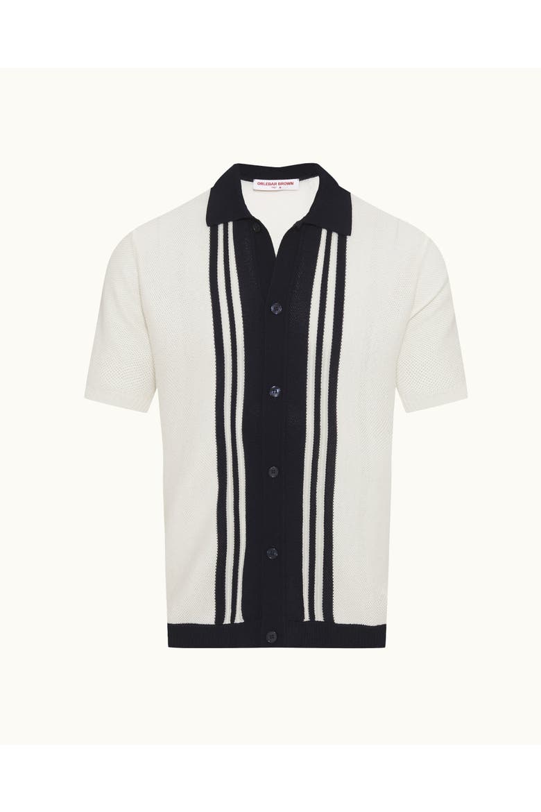Tiernan Piqué Classic-Fit Knitted Shirt, Alternate, color, WHITE SAND/NIGHT IRIS