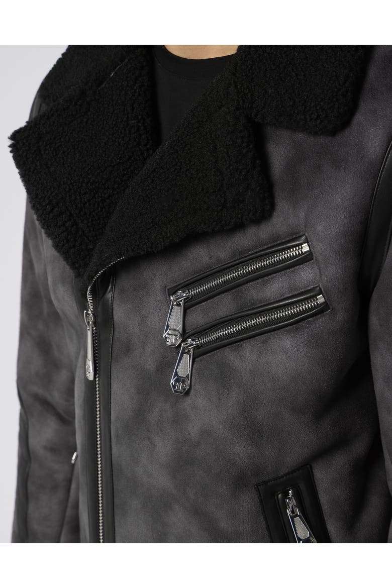 Eco Shearling Jacket Men, Alternate, color, black