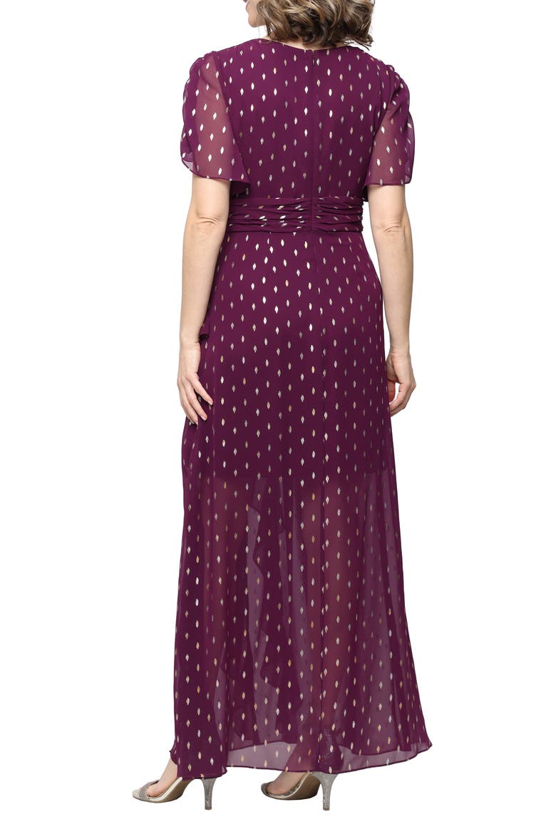 Foil Print Dress, Alternate, color, ITALIAN PLUM