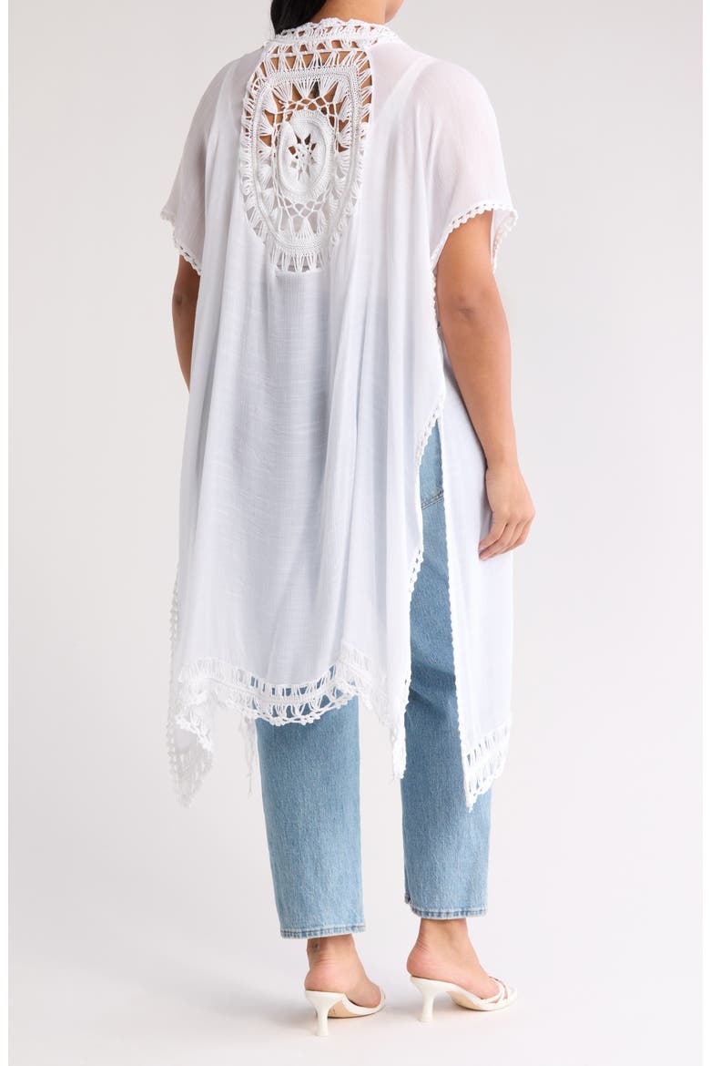 Open Work Knit Duster, Alternate, color, WHITE