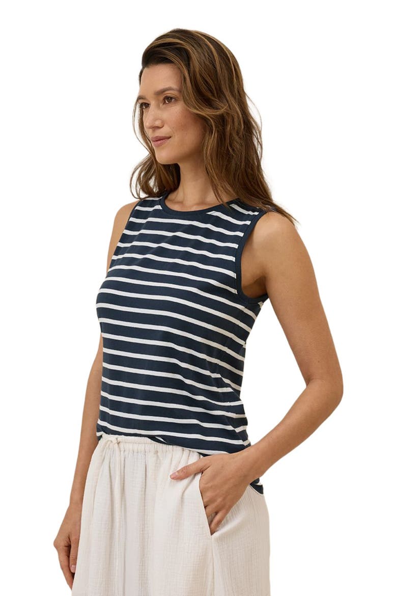 Organic Cotton Softspun High Neck Tank, Alternate, color, Monterey Stripe
