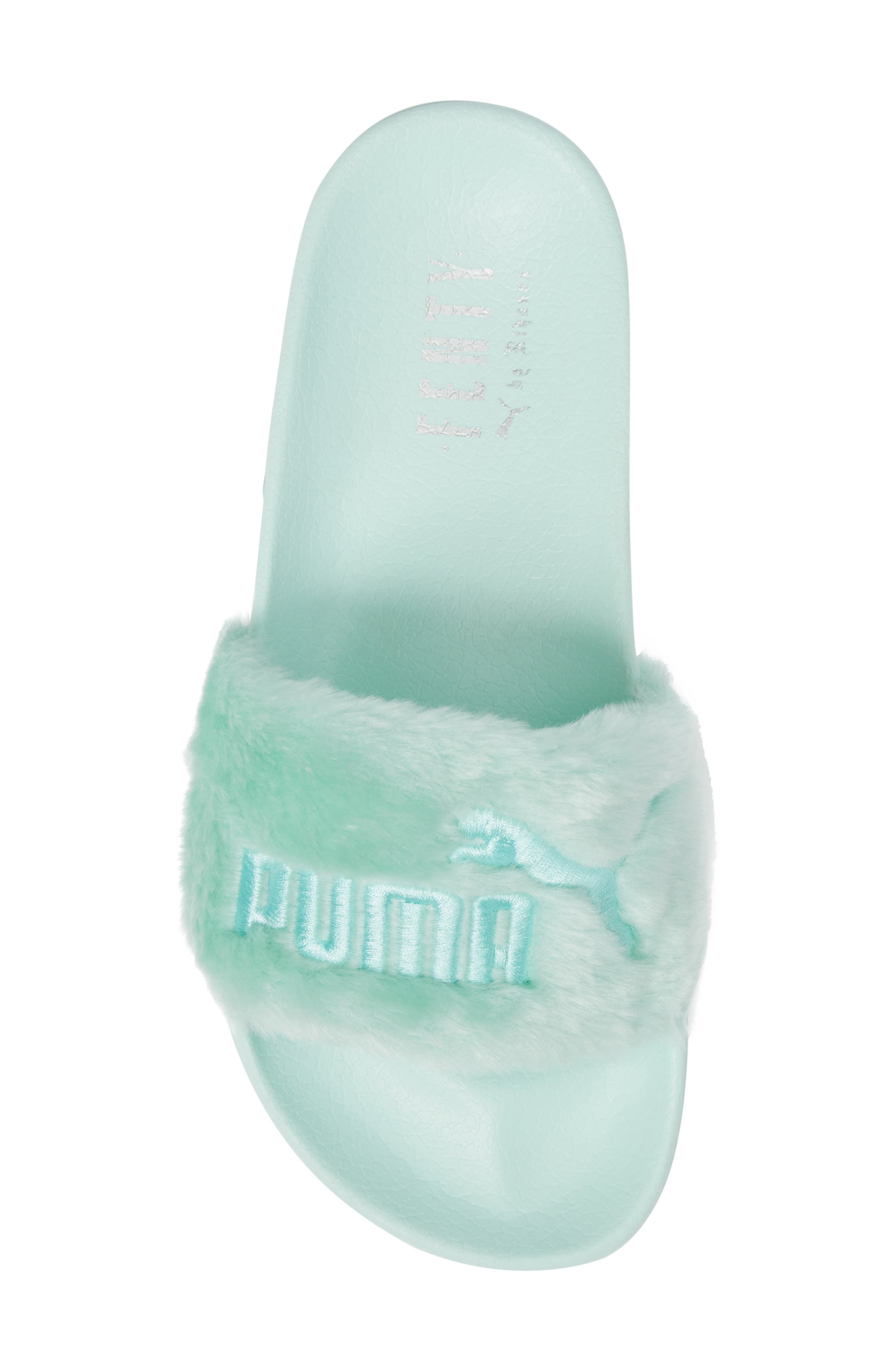 PUMA FENTY PUMA by Rihanna 'Leadcat Fenty' Faux Fur Slide Sandal, Alternate, color, 