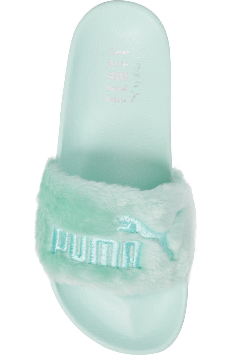 PUMA FENTY PUMA by Rihanna 'Leadcat Fenty' Faux Fur Slide Sandal, Alternate, color,