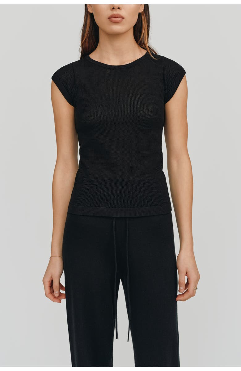 Kathryn McCarron Ella Mesh Tee, Alternate, color, Black