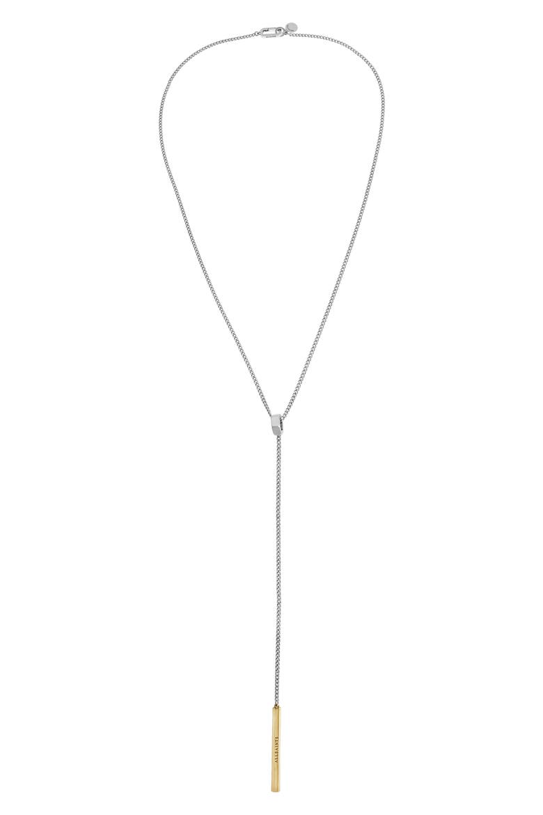 Two Tone Lariat Y-Necklace, Main, color, TWO TONE