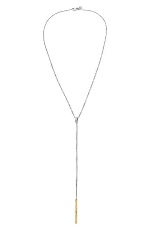 Two Tone Lariat Y-Necklace
