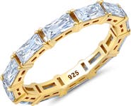 Crislu Baguette Cut Cubic Zirconia Eternity Ring