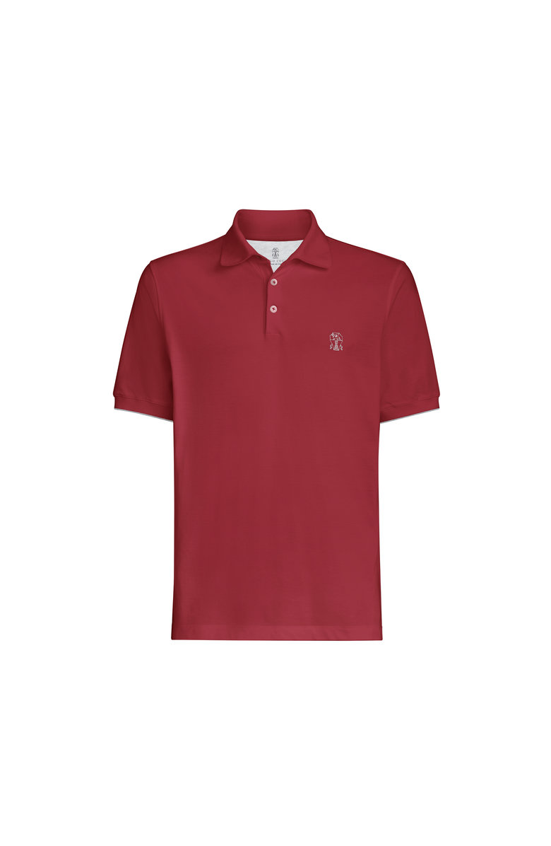 Brunello Cucinelli Piqué polo shirt, Main, color, Cherry