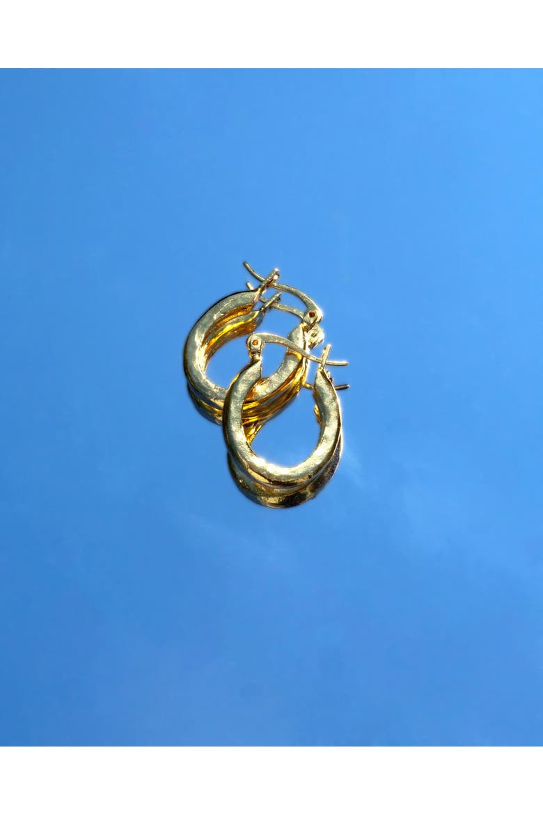 Caprice Hoop Earrings, Alternate, color, Brass
