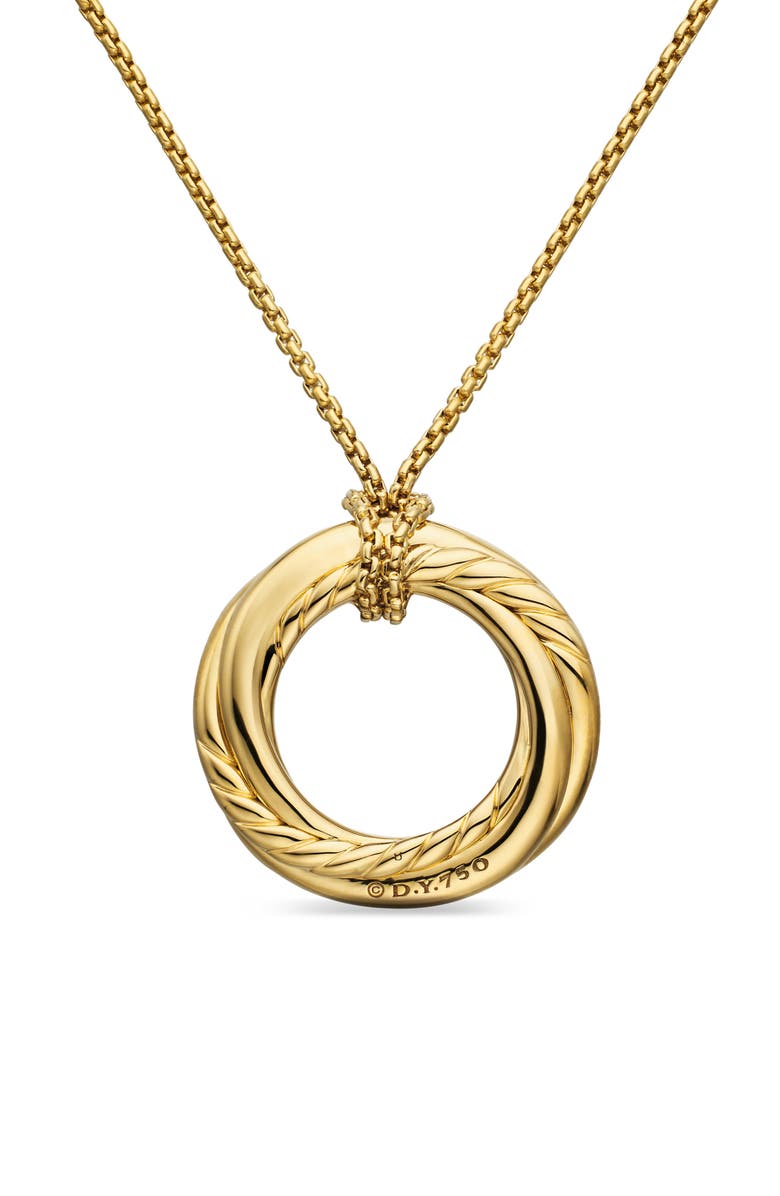 David Yurman 21MM MEDIUM PAVE CROSSOVER PEN, Alternate, color, 18K Yellow Gold