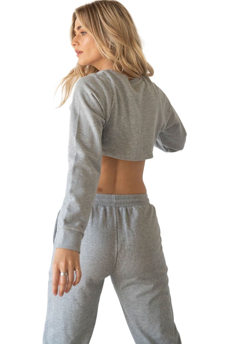 Sport X Shrug Sweatshirt, Alternate, color, Heather Grey/White