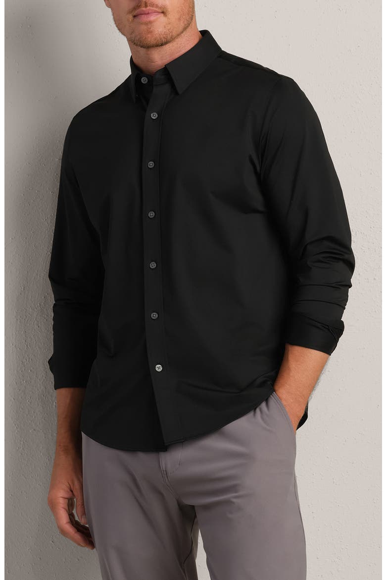 Commuter Classic Fit Stretch Button-Up Shirt, Main, color, BLACK OXFORD