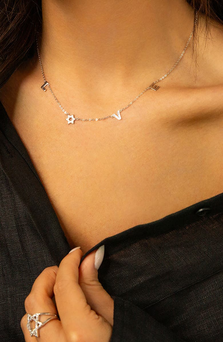 MARLYN SCHIFF Star of David Love Necklace, Alternate, color, Sterling Silver