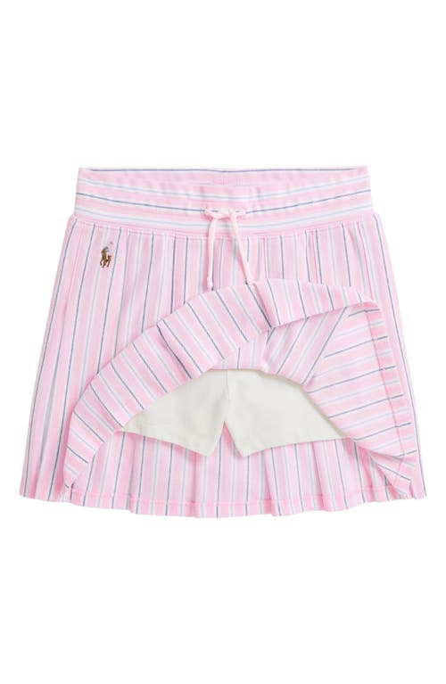 Polo Ralph Lauren Ralph Lauren Striped Pleated Oxford Mesh Skort In Pink