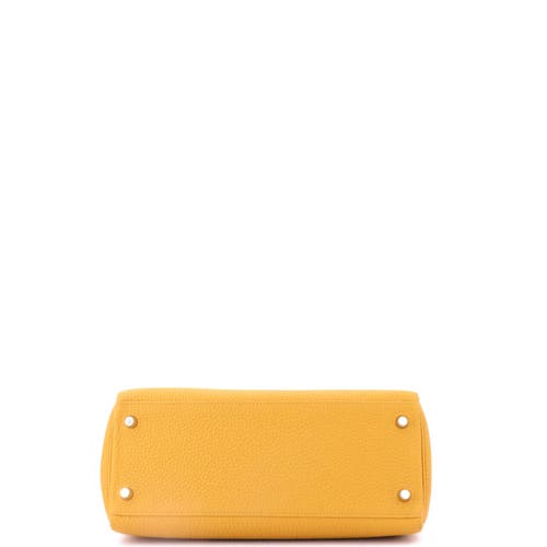Pre-owned Hermes Hermes Kelly Handbag Yellow Togo With Palladium Hardware 28 In Yellow