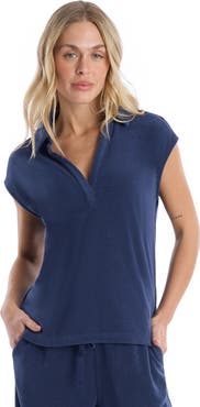 Wilt Crochet Trim Polo Top