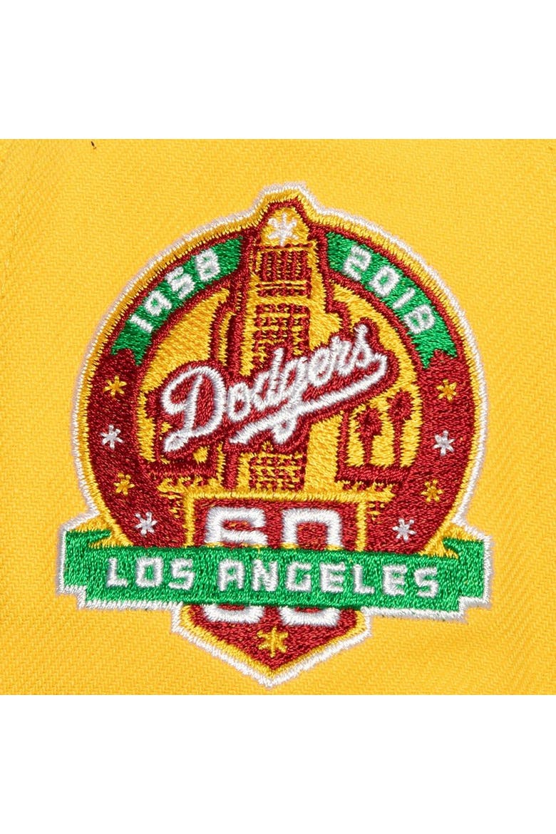 Men's Mitchell & Ness Yellow/Green Los Angeles Dodgers Hometown Snapback Hat, Alternate, color, Yellow