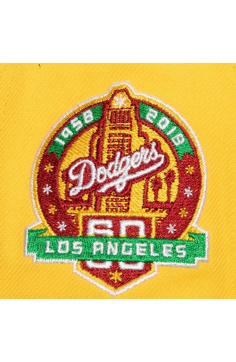 Mitchell & Ness Men's Mitchell & Ness Yellow/Green Los Angeles Dodgers Hometown Snapback Hat, Alternate, color, Yellow