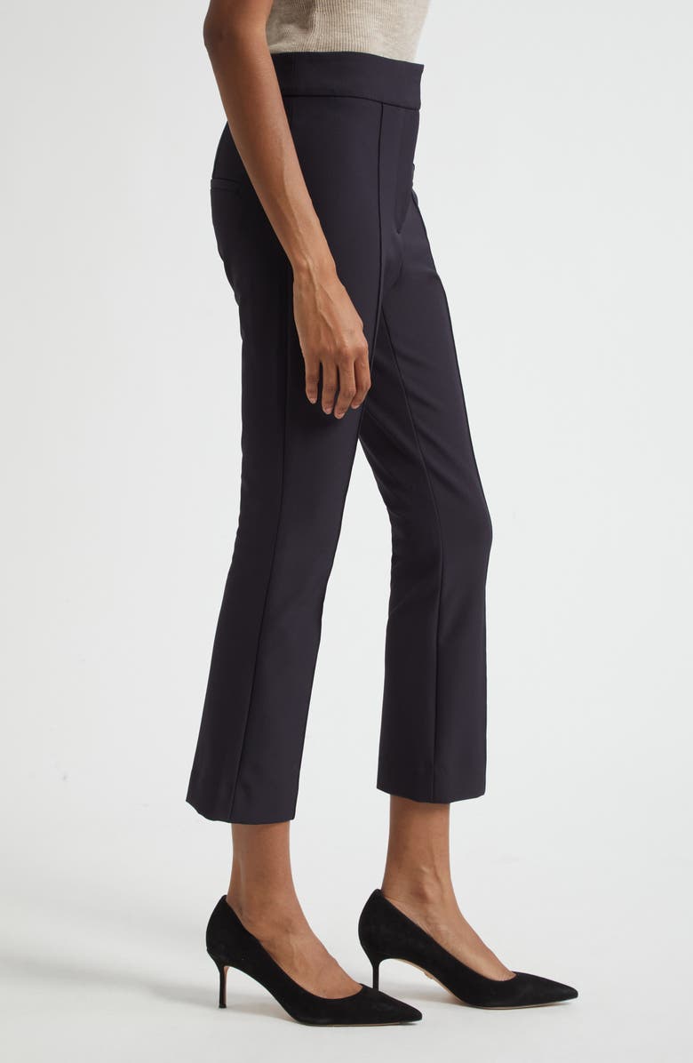 Veronica Beard Dell Pintuck Pleat Crop Pants, Alternate, color, Navy