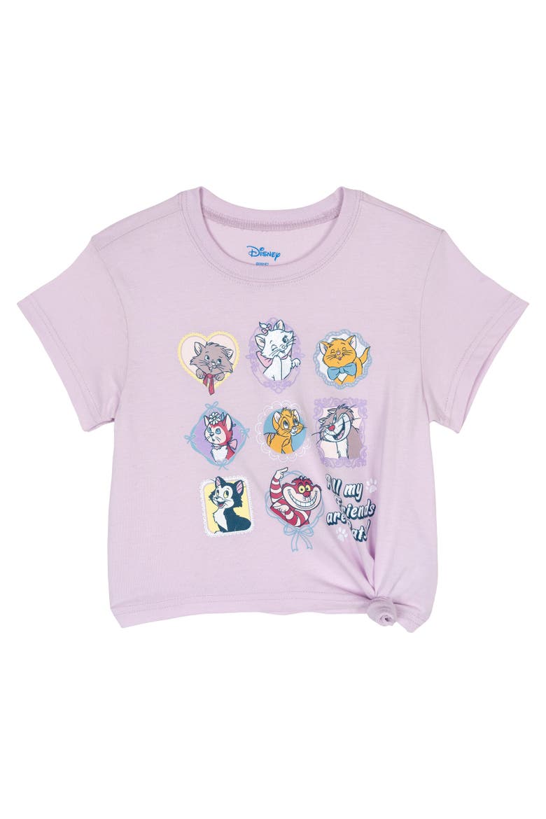 Classics Girls' 2-Piece T-Shirt and Shorts Set, Alternate, color, Disney Cats Purple