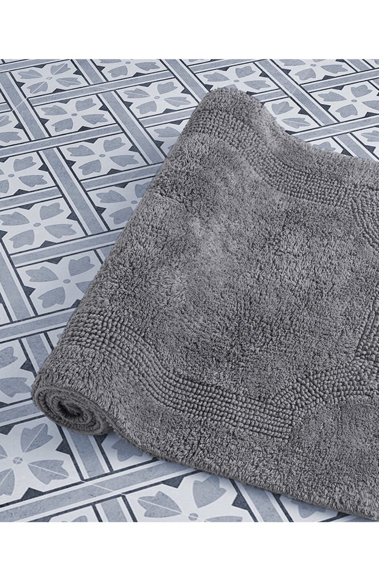 Laura Ashley Reversible Cotton Bath Rug, Alternate, color, Charcoal