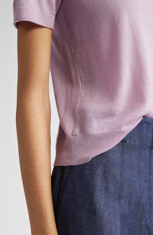 Lafayette 148 New York Short Sleeve Cashmere Crewneck Sweater