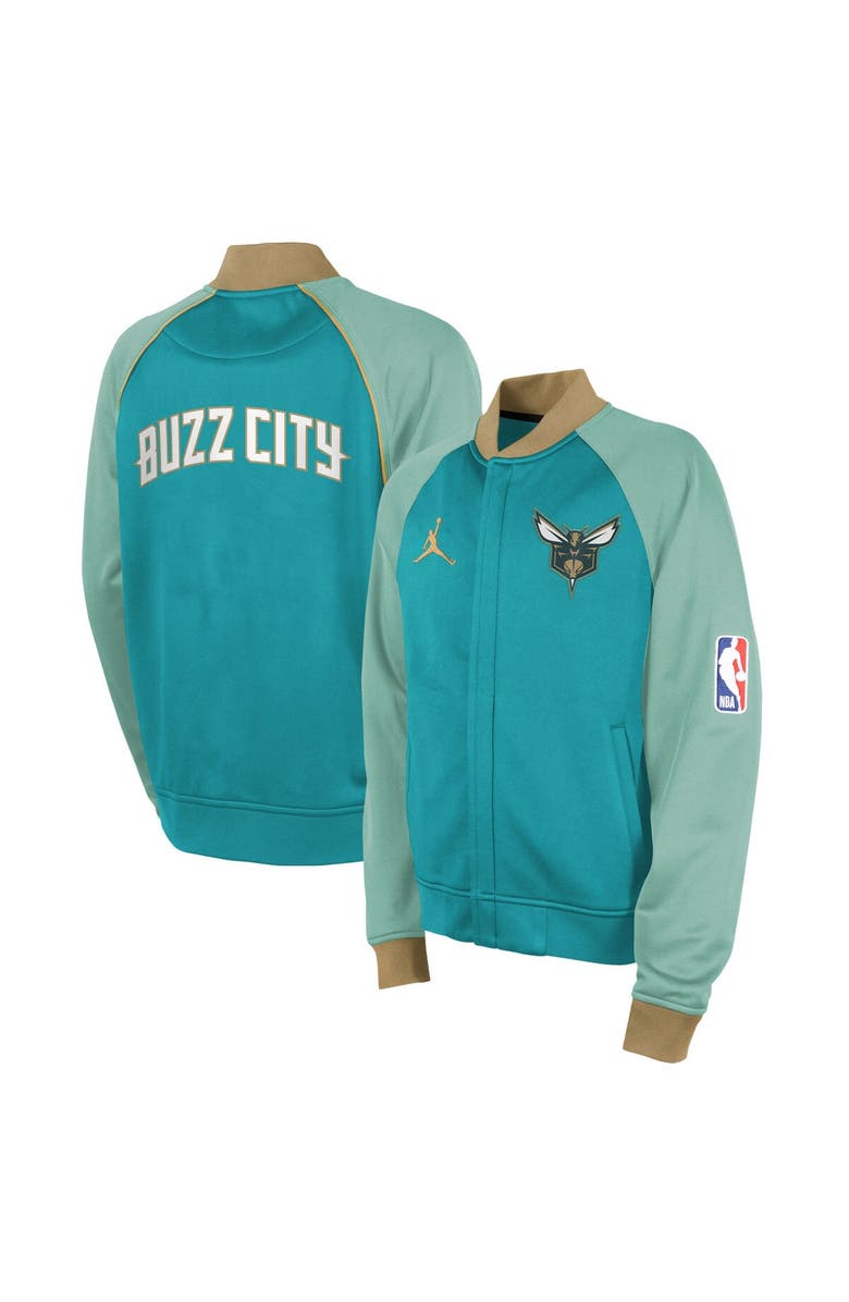 Jordan Brand Youth Jordan Brand Teal Charlotte Hornets 2023/24 City Edition Authentic Showtime Full-Zip Jacket, Main, color,