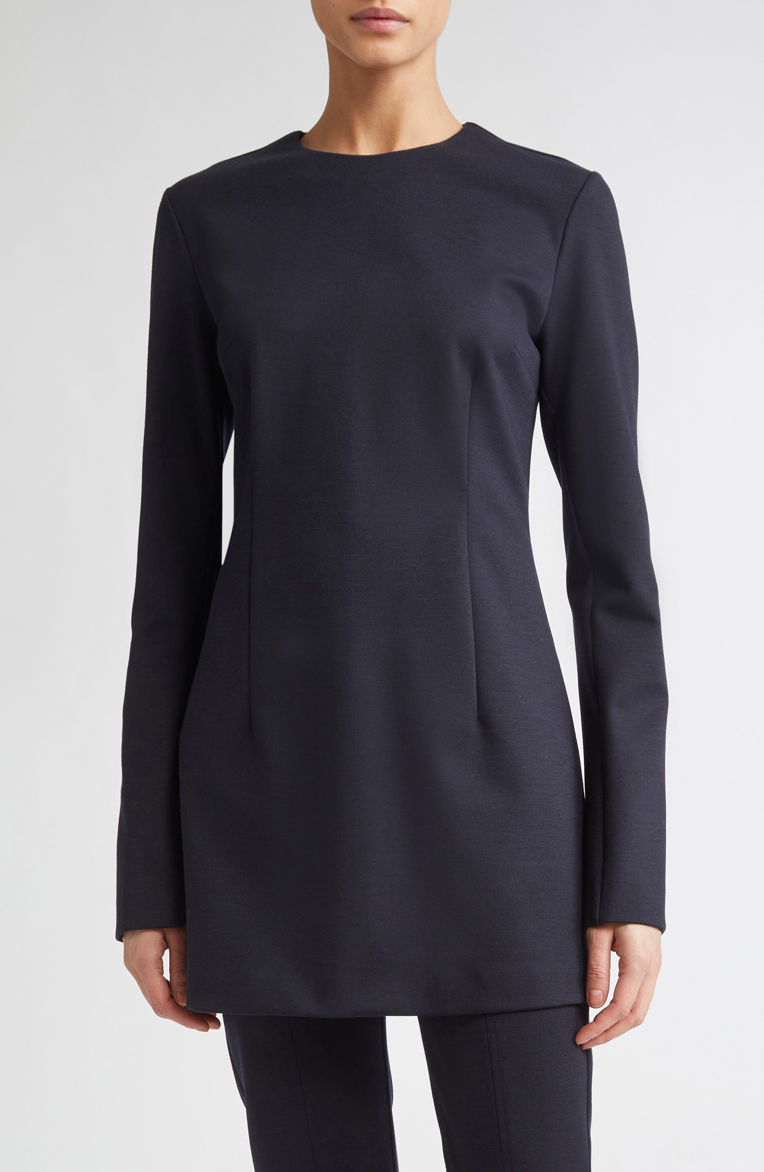 Alpino Longline Stretch Virgin Wool & Cotton Jersey Top