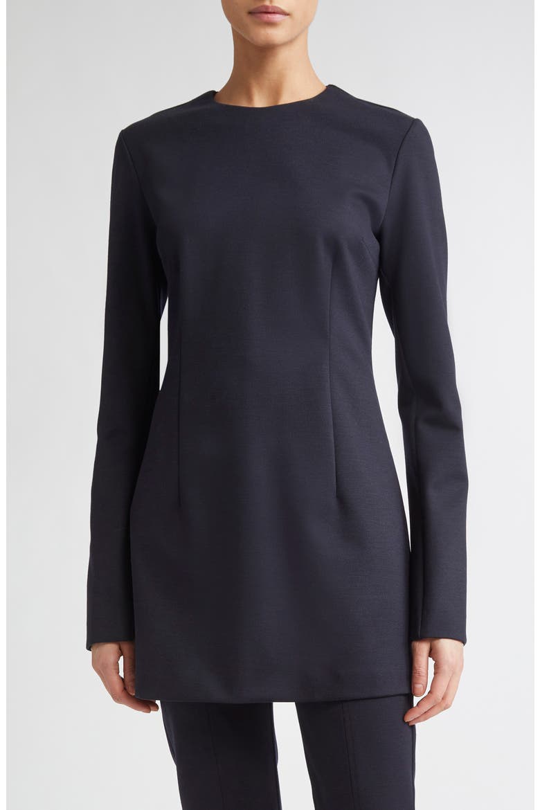 Alpino Longline Stretch Virgin Wool & Cotton Jersey Top, Main, color, ULTRAMARINE