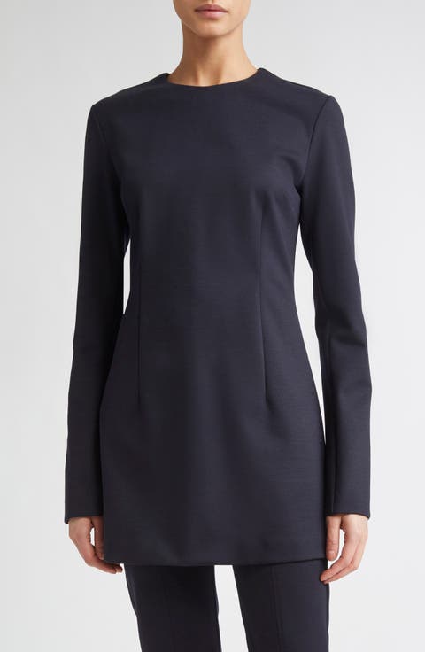 Alpino Longline Stretch Virgin Wool & Cotton Jersey Top