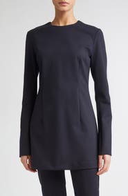 Max Mara Alpino Longline Stretch Virgin Wool & Cotton Jersey Top
