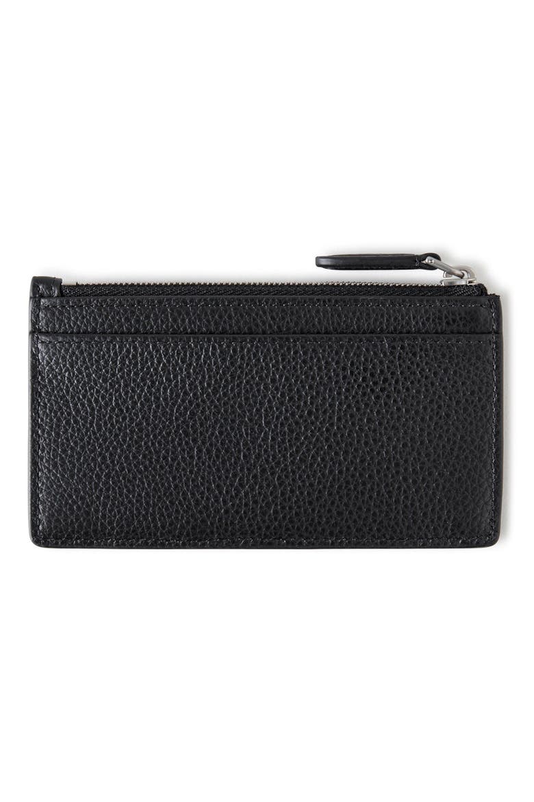 Continental Zip Leather Card Holder, Alternate, color, BLACK