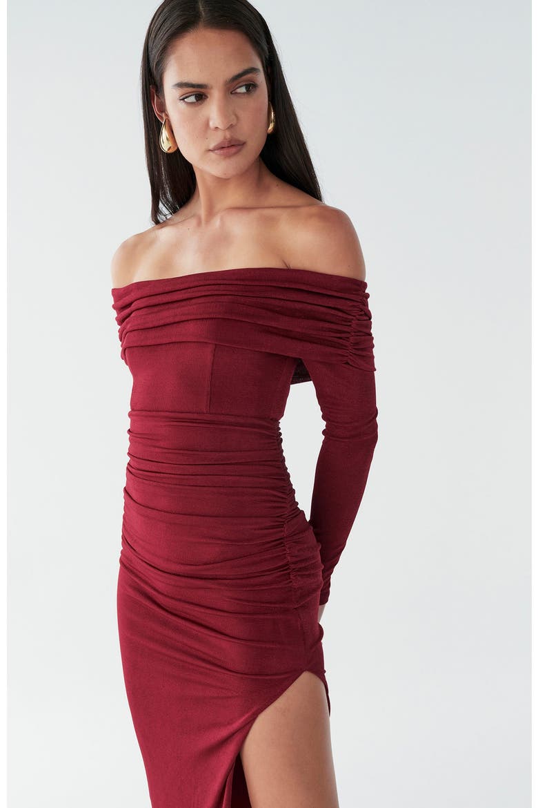 Piedra Midi Dress, Alternate, color, Burgundy