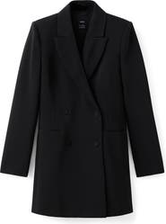 MANGO Double Breasted Long Blazer