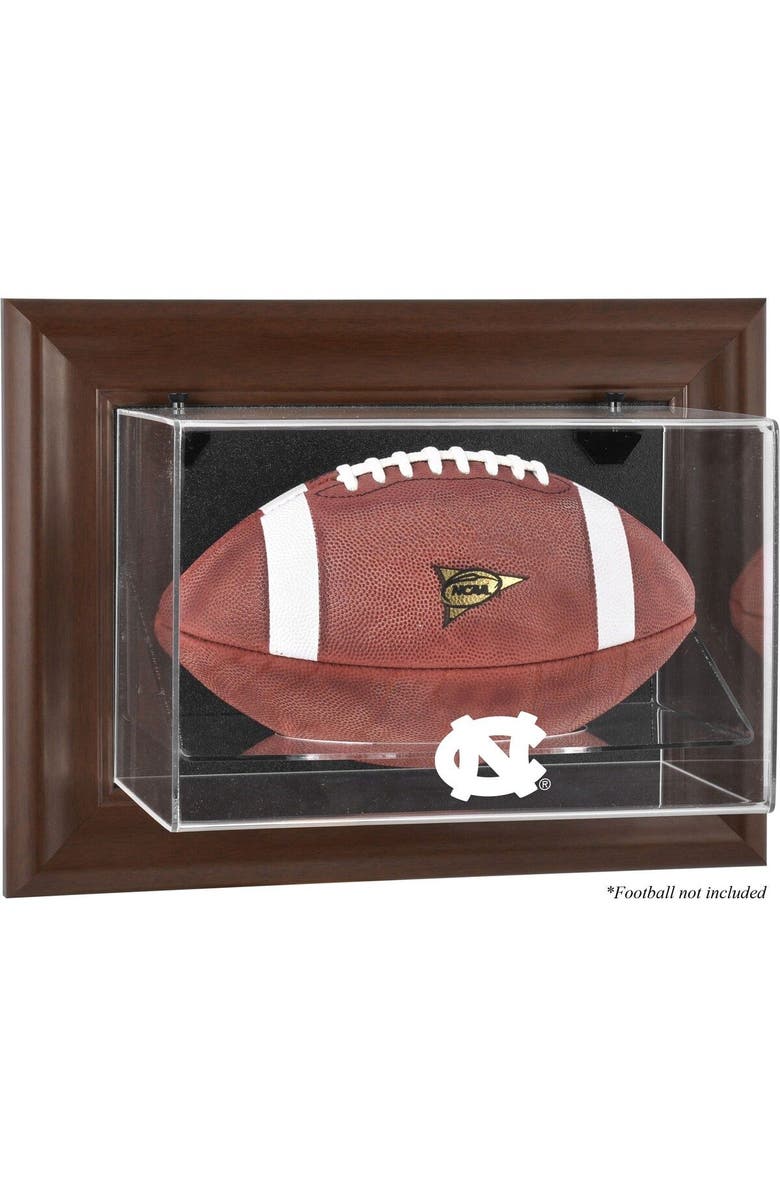 FANATICS AUTHENTIC North Carolina Tar Heels Brown Framed (2015-Present Logo) Wall-Mountable Football Display Case, Main, color, 