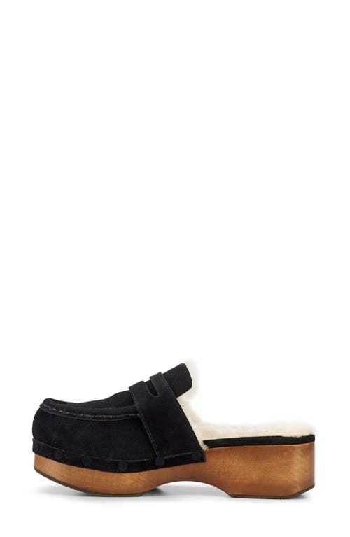 Frye Melody Genuine Shearling Lined Platform Clog In Black