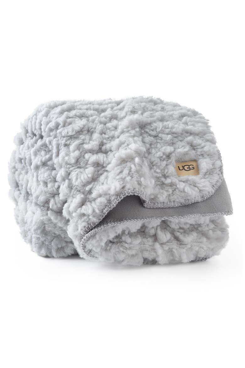 Shira Fleece Throw Blanket, Main, color, STONE