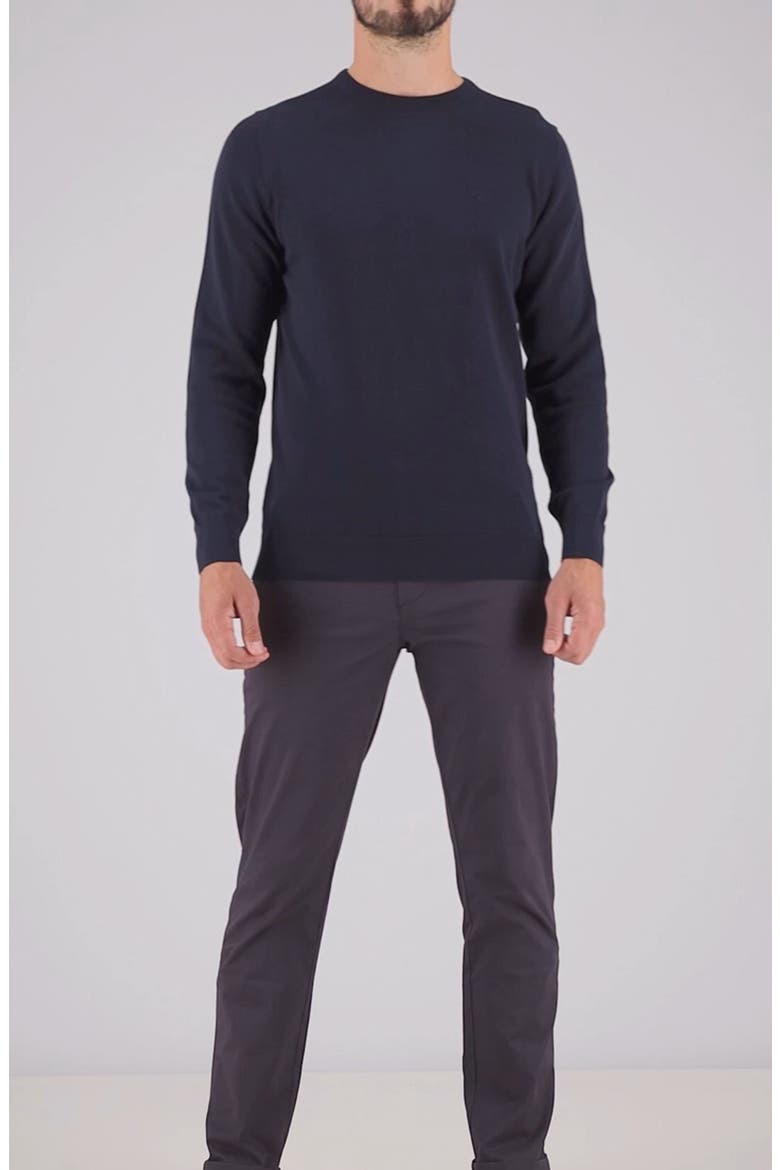 Pima Cotton Crewneck Sweater, Alternate, color, NAVY