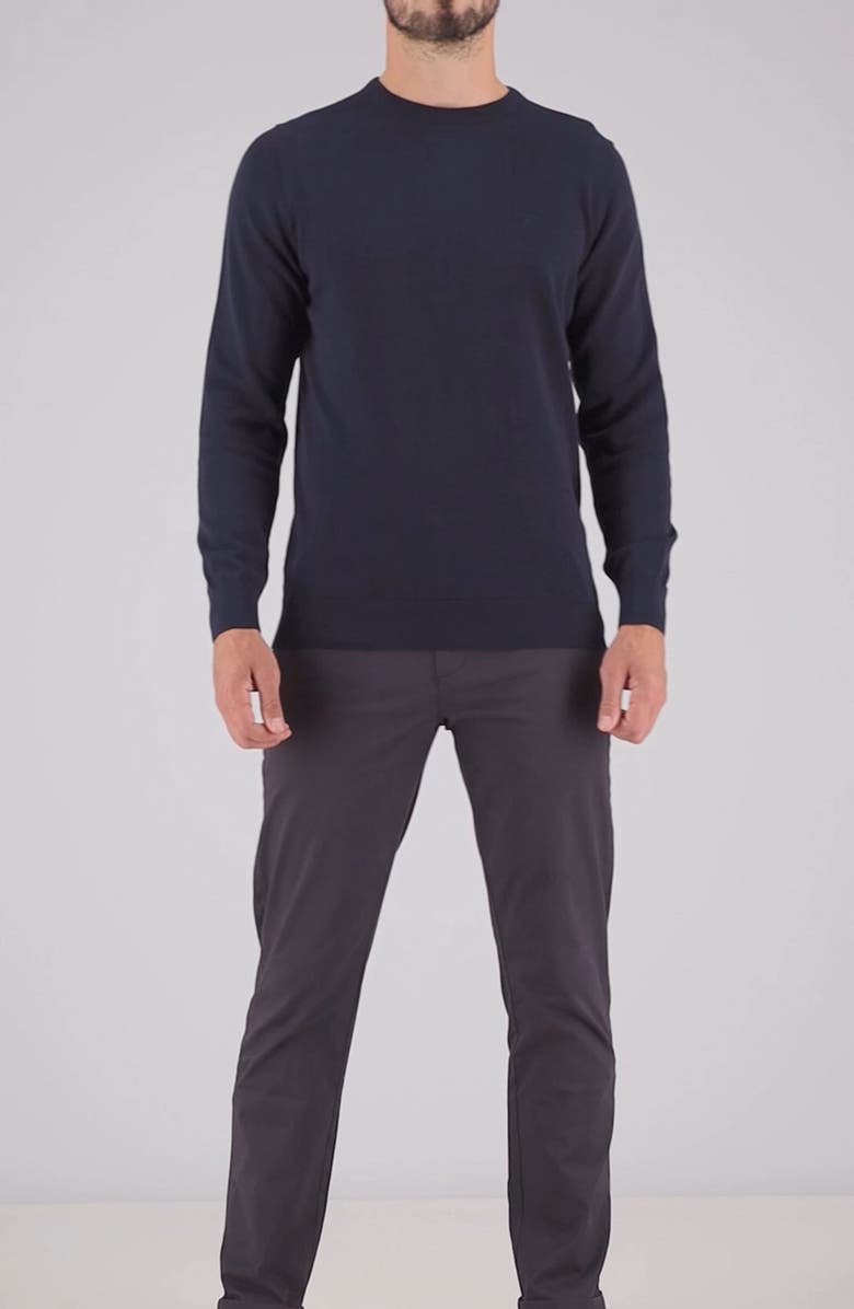 Barbour Pima Cotton Crewneck Sweater, Alternate, color, Navy