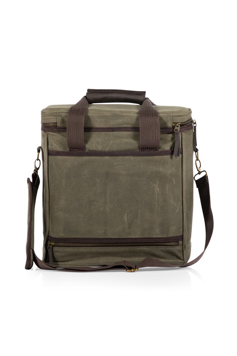Weekender 6 Bottle Insulated Wine Bag, Alternate, color, Khaki Green with Brown Accents