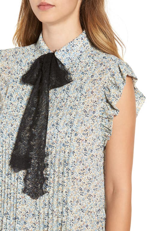 Wayf 'paxton' Tie Neck Shirtdress In Multi