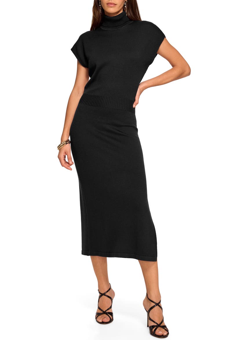 Natalie Turtleneck Wool Sweater Dress, Main, color, BLACK